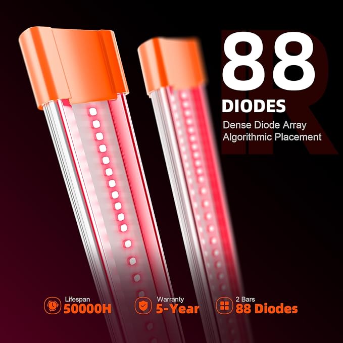 Spider Farmer 2025 Upgraded UV30 & IR16 LED Grow Light, 365-370nm UV & 730-745nm IR Supplemental Light for Indoor Plants, 2X2, 3X3, 4X4 Grow Tents, 23.6" Long Bars Set