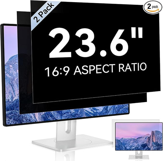 [2 Pack] 23.6 Inch Computer Privacy Screen for 16:9 Aspect Ratio Widescreen Monitor, Eye Protection Anti Glare Blue Light Computer Monitor Privacy Filter, Removable Anti-Scratch 23.6 Protector Film
