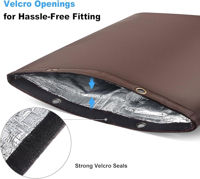 Outdoor Pipe Insulation Cover, Waterproof Backflow Preventer Cover for Winter Freeze Protection, Heavy-Duty 5-Layer Fabric Insulated Wrap for Sprinklers and Valves 30W x 24H inches - Brown