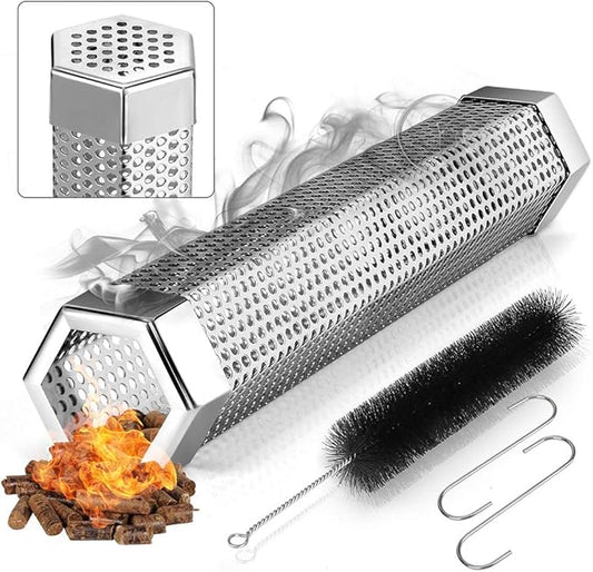 Realcook Pellet Smoker Tube 12-inch: Stainless Steel Wood Pellets Smoke Tube for Hot or Cold Smoking | BBQ Smoke Generator Tubes Works with any Grill and Smokers