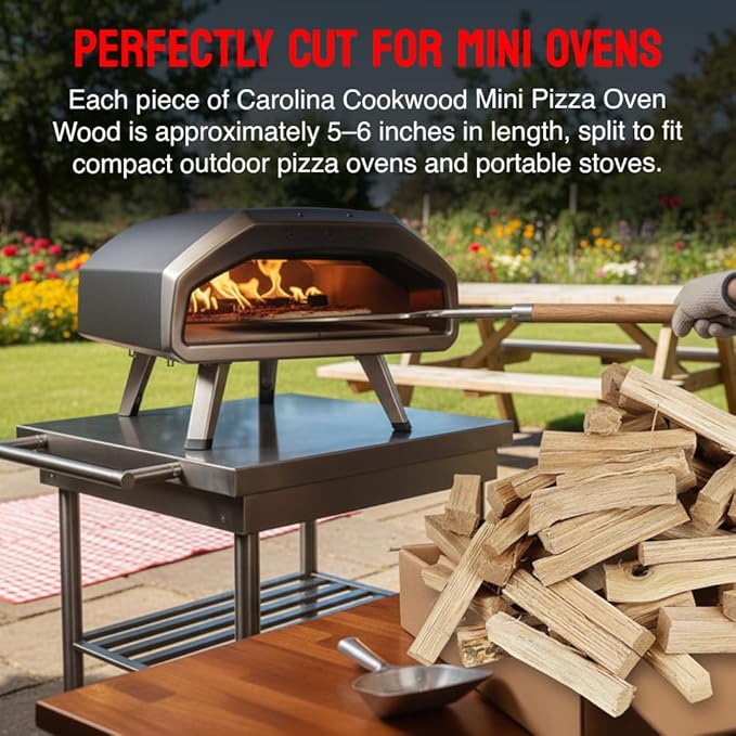 Mini Pizza Oven Wood, 6 Inch Firewood Logs, White Oak Hardwood Splits for Portable Wood-Fired Pizza Ovens, USA Made, Sustainably Milled, Approximately 12-14 lbs