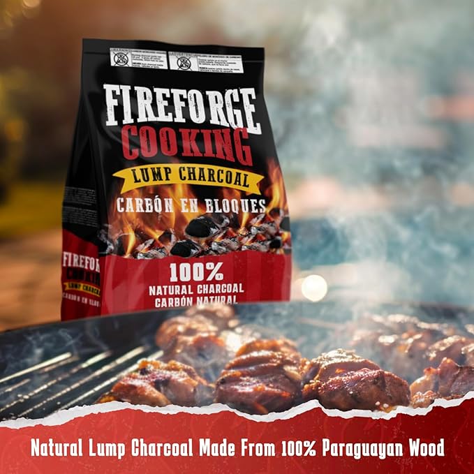 Premium Quality Wood Lump Charcoal for Grilling - 100% Natural Paraguayan Wood, Sustainable, Long-Lasting Lump Wood Charcoal for BBQs, Smokers, and Outdoor Cooking (8kg/17.6 lbs)