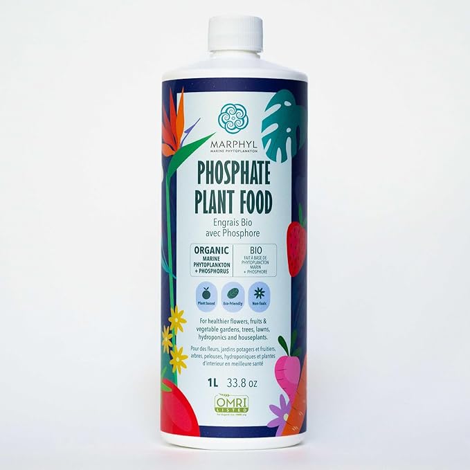 MARPHYL Organic Liquid Phosphate Soil Enhancer. Phosphorus Fertilizer for Garden, Flowers, Vegetables, Succulents, Bamboo, Hydroponics 33.8 oz