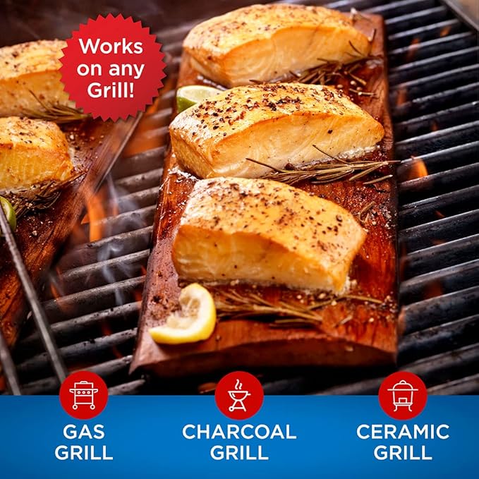 Jaccard Premium Cedar Planks, For Grilling, Fish, Meat, and Veggies, 6.5" x 3.5", 5 Small Planks for Gas, Ceramic, and Charcoal Grills