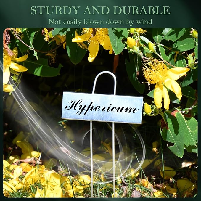 30 Pack Metal Plant Labels - 10 Pack White, 10 Pack Black, 10 Pack Silver for Outdoor Garden Waterproof Plant Markers,Labels Garden Markers for Seedlings Herbs Greenhouse with White& Black Pen