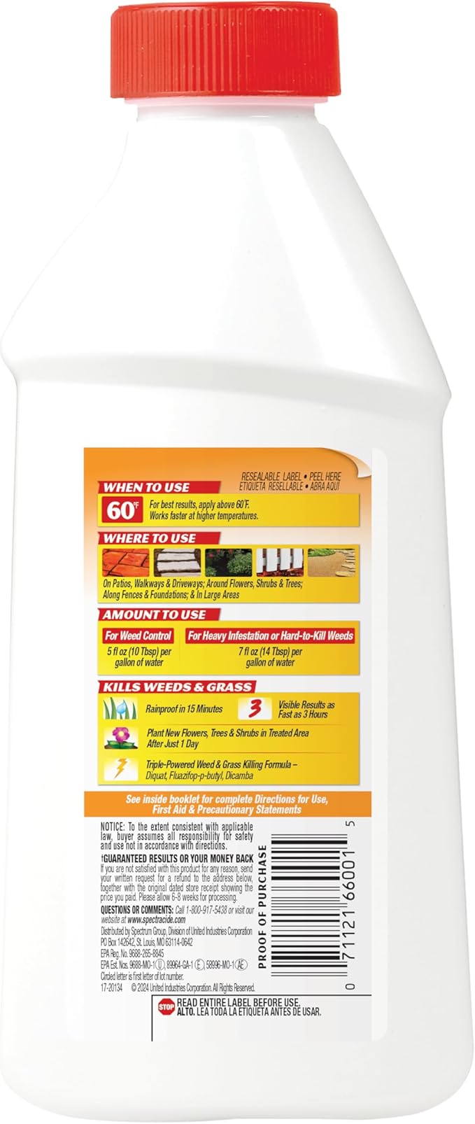 Spectracide Weed And Grass Killer Concentrate 16 Ounces, Use On Patios, Walkways And Driveways