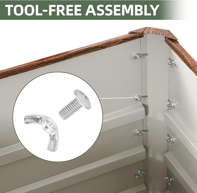 1MORE Raised Garden Bed- 4x2x1.8ft Planter Garden Boxes Outdoor, Raised Beds for Gardening, Large Metal Garden Bed Kit for Vegetables Flower, Deep Root Planter Raised Beds with Tools.Grain