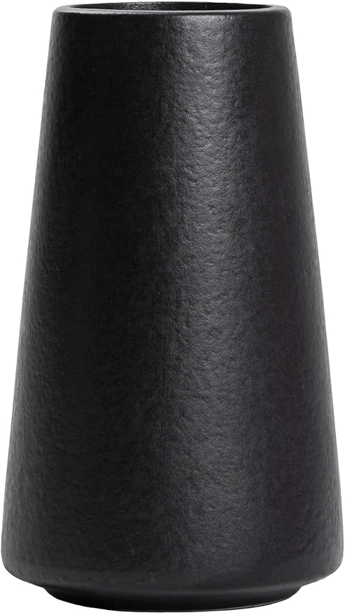 Matte Black Vase - Black Flower vase, 6" Small Simple Modern Ceramic Vases for Flower/Pampas Grass, Minimalist Farmhouse Boho Vase for Centerpieces, Home Decor, Bathroom Decor