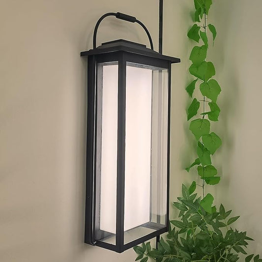24" Ht Modern Oversized Outdoor Super Bright Wall Sconce with Built-in 2x20W LED Covered by Milky White Acrylic and Clear Glass, Suitable for Big House, Extra High Walls and Gates.