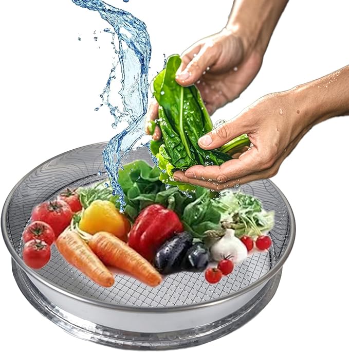 Soil Sifter 12 in (1/4'' Mesh Screen) Stackable Dirt Sifter for Soil Sand Rocks and Compost