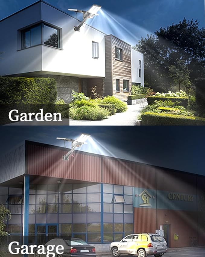 Ofuray Of-11000W Solar Street Lights Outdoor, 80000LM Solar Security Flood Parking Lot Lights Commercial Dusk to Dawn, 6500k Led Big Power with Remote Control for Street,Court,Yard