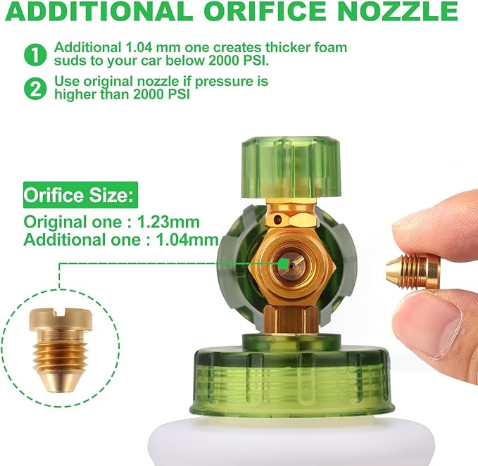 DUSICHIN Pressure Washer Gun with Foam Cannon,4000 PSI Car Wash Kit Snow Foam Lance Sprayer with 1/4" Quick Connector and 5 Nozzle Tips,1L Bottle DUS2702