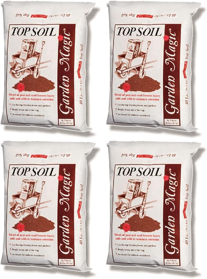 Michigan Peat 40 Pound Bag of Indoor and Outdoor Organic Planting and Potting Topsoil Mix with Perlite and Peat Mix for Gardening, 4 Pack