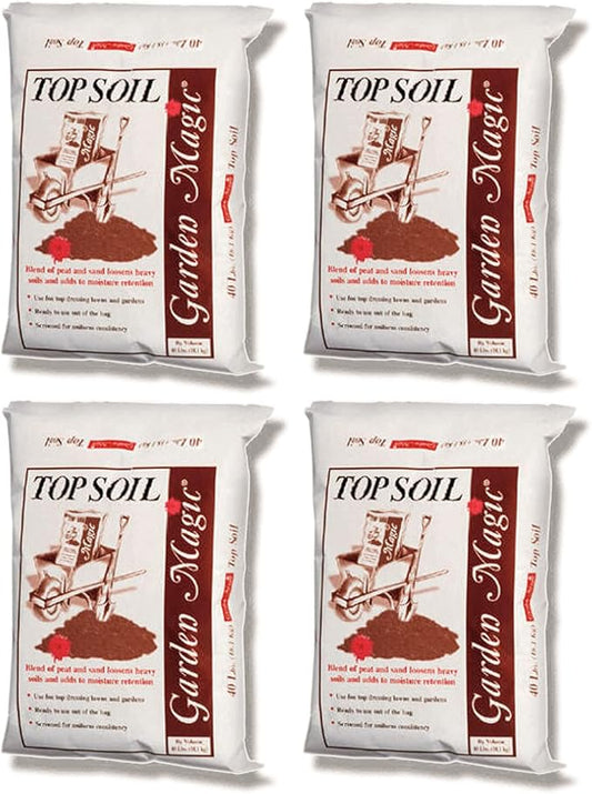 Michigan Peat 40 Pound Bag of Indoor and Outdoor Organic Planting and Potting Topsoil Mix with Perlite and Peat Mix for Gardening, 4 Pack
