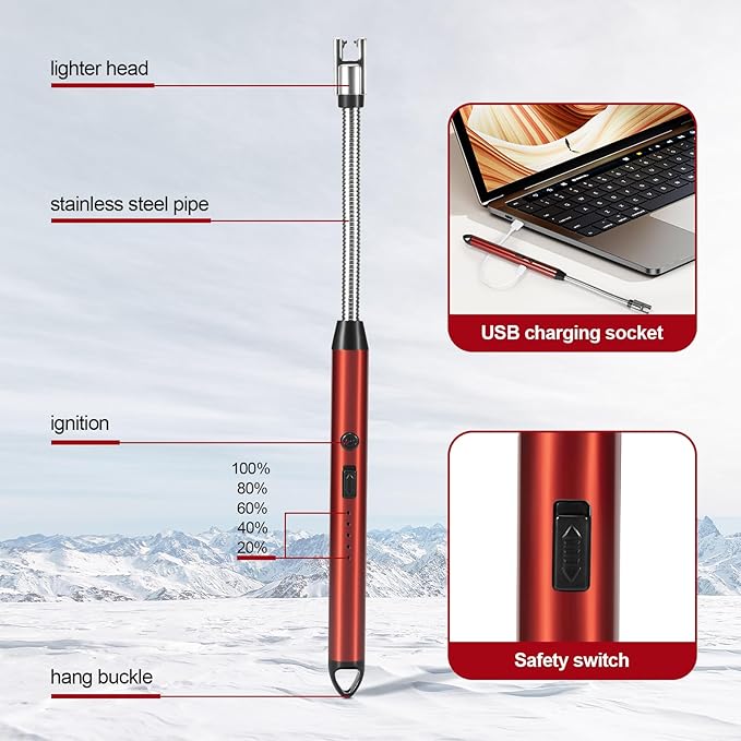 Propane Heater, 30-36,000 BTU 3 Settings 2-Burner Tank Top Heater with USB Lighter, Propane Heaters Outdoor With Shut-off Valve and Tip-over Switch for Patio, RV, Garage, Camping