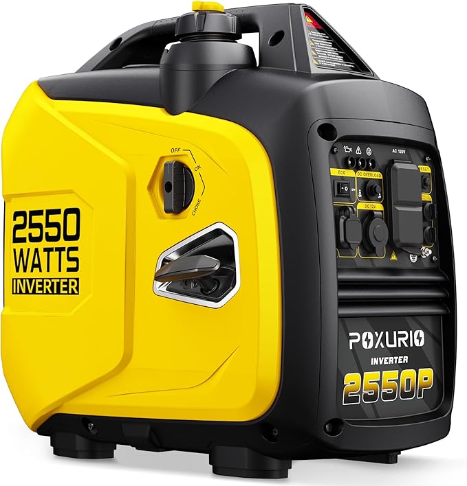 2550-Watt Portable Inverter Generator for Home Use, 1.06Gallon Large Fuel Tank Up to 10 Hours Use, 120V Gas Powered Generator Super Quiet - EPA Compliant-Yellow