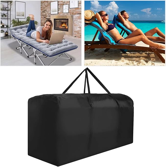 Patio Cushion Storage Bag Waterproof Extra Large Protective Zippered Outdoor Cushion Storage Bags Furniture Storage Bag with Handles, 68" L x 30" W x 20" H (2 Pack)