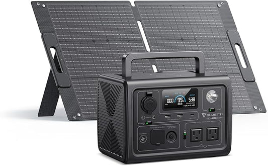 BLUETTI Solar Generator EB3A with 100W Solar Panel Included (Ships Separately), 268Wh Portable Power Station w/ 2 600W (1200W Surge) AC Outlets, LFP Backup for Outdoor Camping, Trip, Power Outage