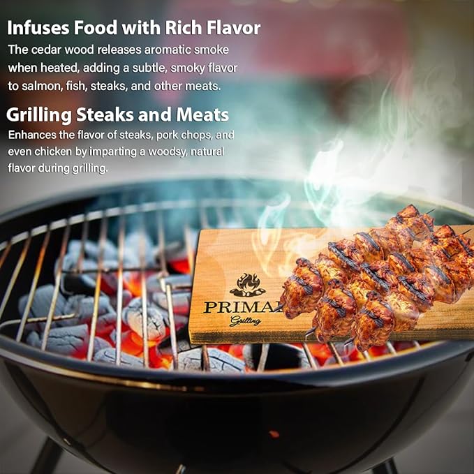 Premium Cedar Planks - Cedar Planks for Grilling Salmon - Thicker Design for Moister - Natural Wood Planks for Grilling - (5 Pack)