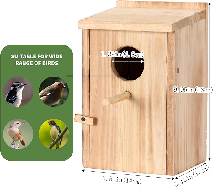 2 Pack Bird Houses for Outside, Hummingbird House Outdoor, Birdhouse kit,Bluebird Finch Swallow Wren Chickadee