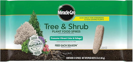 Miracle-Gro Tree and Shrub Plant Food Spikes, For Deciduous, Flowering and Evergreen Trees, 12 Spikes