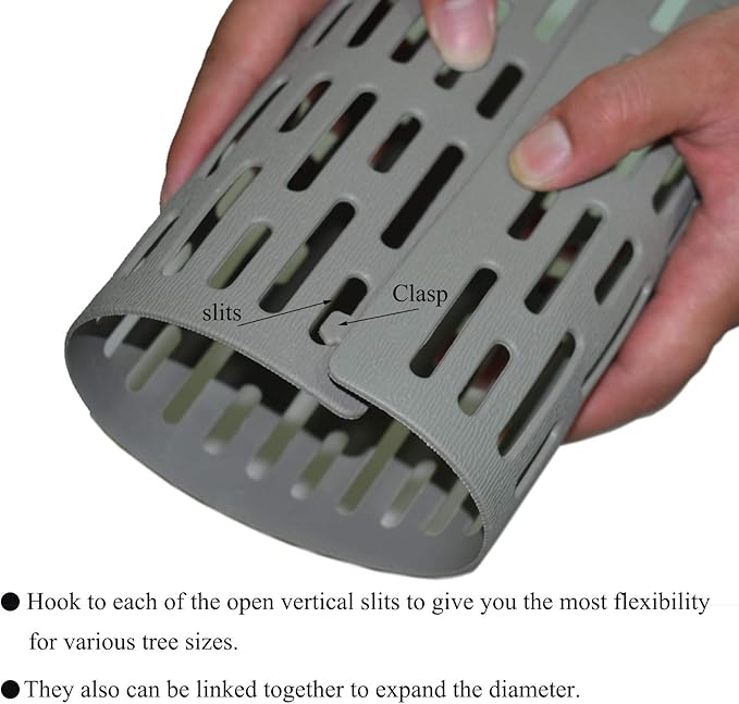 Plastic Tree Trunk Protectors - Nursery Mesh Bark Guard, Prevent Damage From Trimmers, Mowers, Rodents (6 Pack)