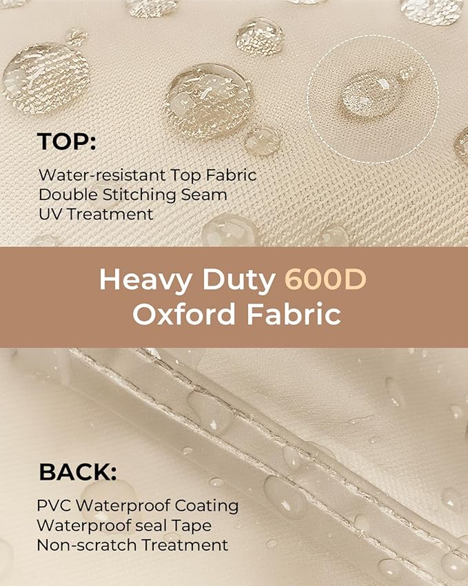 loriano Patio Furniture Cover Set, 4 Piece Outdoor Furniture Cover Waterproof, 600D Heavy Duty Lawn Patio Set Covers (Large)