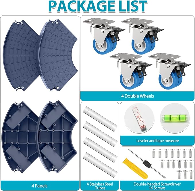 VANCASTLE Plant Caddy with Lockable Wheels Heavy Duty 450lbs Capacity, 15-22 Inch Adjustable Plant Stand with Wheels Rolling base, Plant Dolly for Flower Pot Mover Indoor Outdoor, Blue, 1 Pack