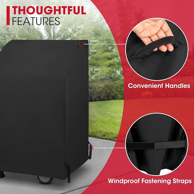 Unicook 32 Inch Small Grill Cover, Heavy Duty Waterproof 2 Burner Gas BBQ Cover, Compatible with Weber Char-Broil Nexgrill KitchenAid Grills with Both Side Tables Down, All Weather Protection
