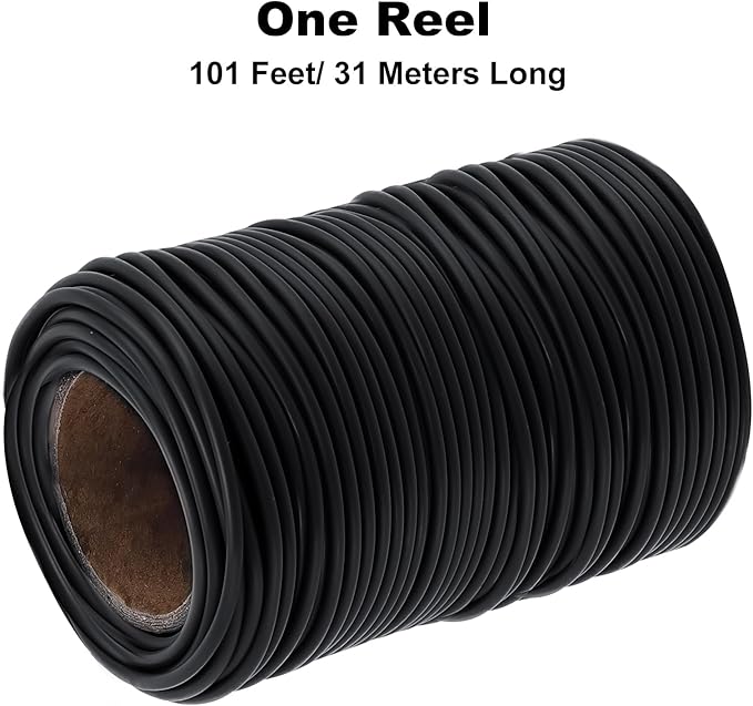 101 Feet Soft Plant Ties Black Plant Twist Ties, Plant ties for Support. for Plants Gardening Office Home, TPR Flexible Garden Ties Supplies with 3mm Diameter