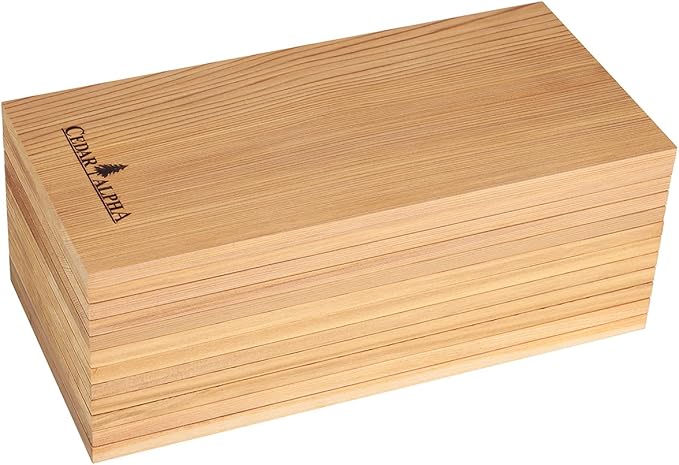 12 Pk Cedar Planks for Grilling Salmon, Meat Fish and Veggies. Adding Extra Smoke and Flavor, Soaking Fast, Cedar Grilling Planks for Clearance(11"X5", Natural Cedar Wood)