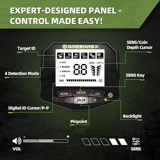 Metal Detector for Adults Professional, Waterproof Pinpoint, High Accuracy Gold and Silver Detection, Underwater and Beach Use, 10'' IP68 Coil, Bigger LCD, New Advanced DSP Chip