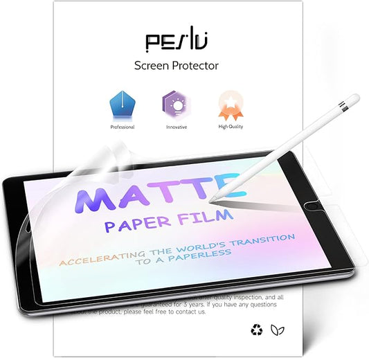 2 Pack Like Paper Screen Protector for iPad 9th/8th/7th (10.2-Inch, 2021-2019), Matte Anti Glare PET Film/Blue Light Filter Eye Protection Cover/Drawing & Writing Feel Like on Paper