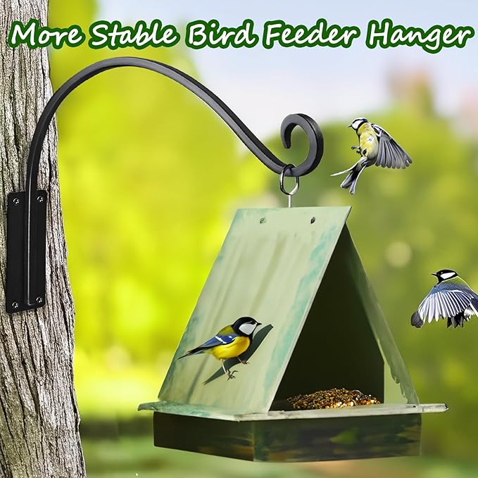 16 Inch Plant Hangers Outdoor 2 Pack,Plant Hanging Hook Bracket for Bird Feeder Hanger,Hanging Plant Hooks for Outside Baskets Lanterns Wind Chimes Outdoor Indoor