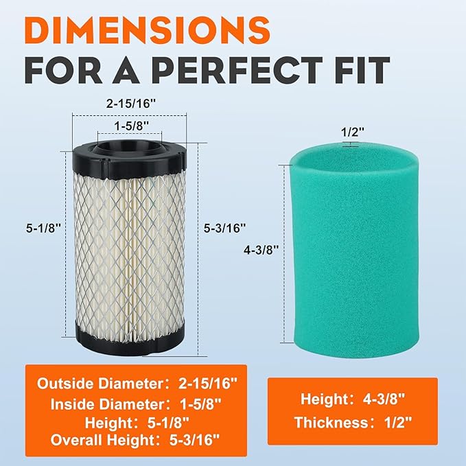 Hipa 22 883 01-S1 Air Filter for 5400 Series Maintenance Kit Cub Cadet XT1 Enduro LT 42 Oil Change Kit Kohler KS540 KS590 KS595 KS530 17 18 19 19.5HP Engine 22 083 01-S Lawn Mower Tune Up Kit