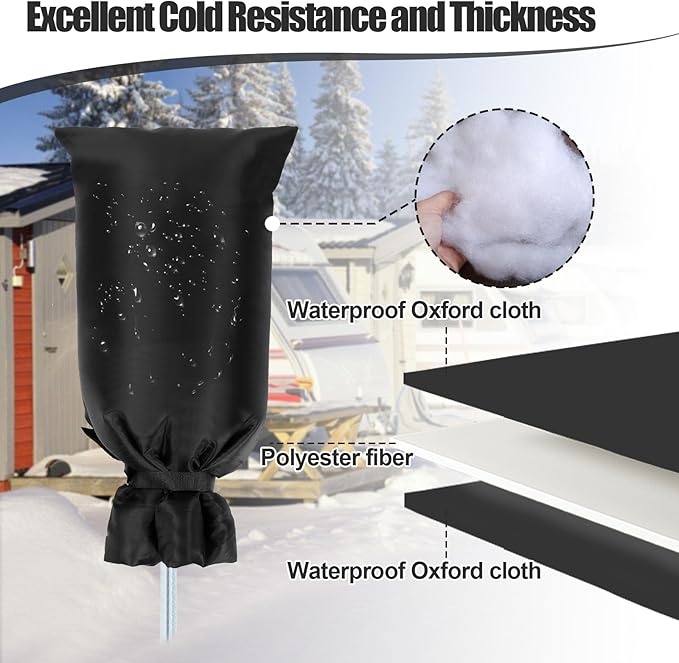 28'' x 15'' Large Faucet Cover for Winter, Outdoor Hydrant Covers Freeze Protection, Waterproof Faucet Sock for Spigot Garden Lawn Yard Farm Bibb Pipe