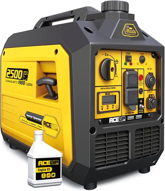Aceup Energy 2500 Watt Gas Inverter Generator, Super Quiet Portable Generator for Home use, Camping, EPA Compliant