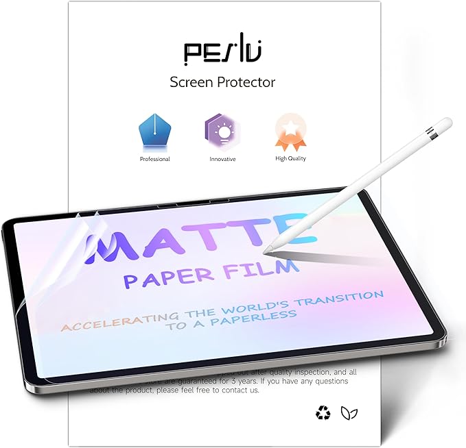 2 Pack Like Paper Screen Protector for iPad Air 11 Inch 2024/2025 (M2/M3, 6th/7th Gen), Matte Anti Glare PET Film/Blue Light Filter Eye Protection Cover/Drawing & Writing Feel Like on Paper
