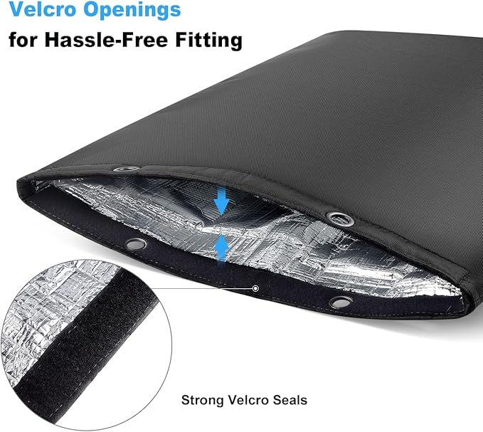 Outdoor Pipe Insulation Cover, Waterproof Backflow Preventer Cover for Winter Freeze Protection, Heavy-Duty 5-Layer Fabric Insulated Wrap for Sprinklers and Valves 30W x 24H inches -Black