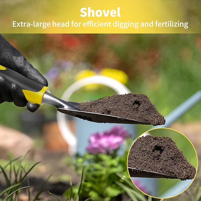 Garden Tool Set 4-Piece,Heavy Duty Aluminum Gardening Tools,Rust-Proof Gardening Hand Tools,with Non-Slip Ergonomic Handle,The Ideal Gift for Garden Enthusiasts.