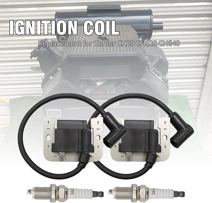 2PCS Ignition Coil with Spark Plug 24 584 45-S 24 584 01-S Replacement for Kohler CH25 CH620 CH640 CH670 CH680 SV710 SV715 SV730 sv725s Coil Lawn Mower,kohler Parts Replacement