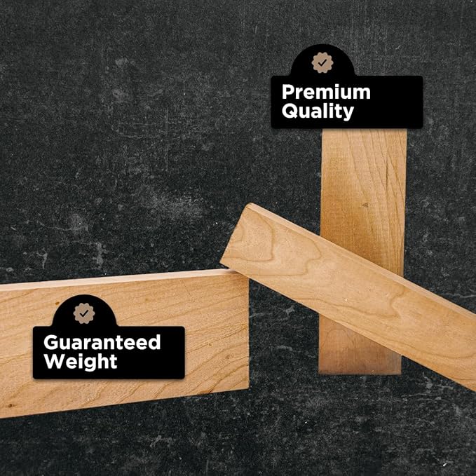 WoodForChef Wood Chips for Smoker and Firewood – Maple Smoking Wood Chunks and Pieces for Grilling, BBQ, Smoker Grill Accessories and Smoking Meat Accessories – Box 16-lbs/900 Cubic Inch, 8’’ Sticks