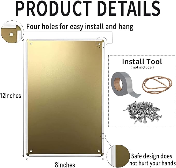 Metal Signs Mermaid Wash Your Tail Retro Tin Sign for Home Office Kitchen Bar Cafe Garden Wall Decor 12x8 Inch