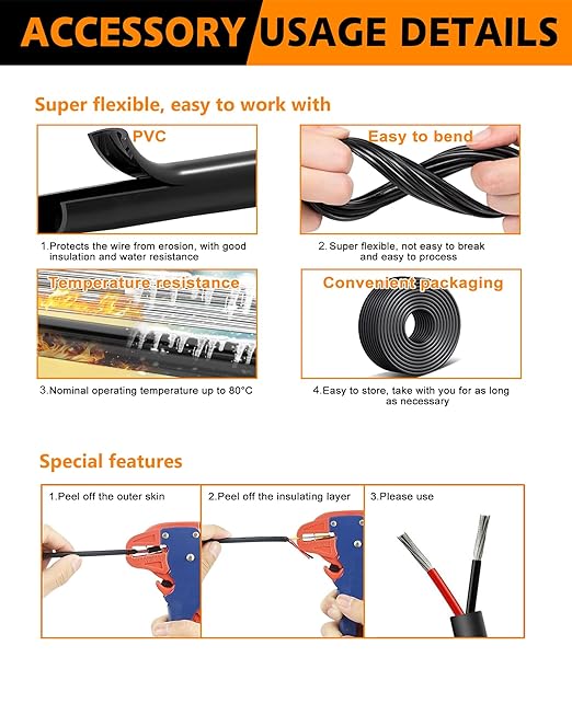 18 AWG 3 Conductor Electrical Wire -18/3 Gauge Stranded PVC Cord-Oxygen-Free Tinned Copper Core,12V/24V Low Voltage Flexible Cable for Automotive Marine LED Strips,Solar Lighting(49.21FT Heavy-Duty)