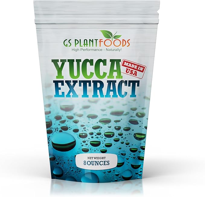 GS Plant Foods Yucca Extract - Natural Wetting Agent & Soil Loosener (8 oz Concentrate) - Enhances Water Absorption for Plants, Lawns & Soil