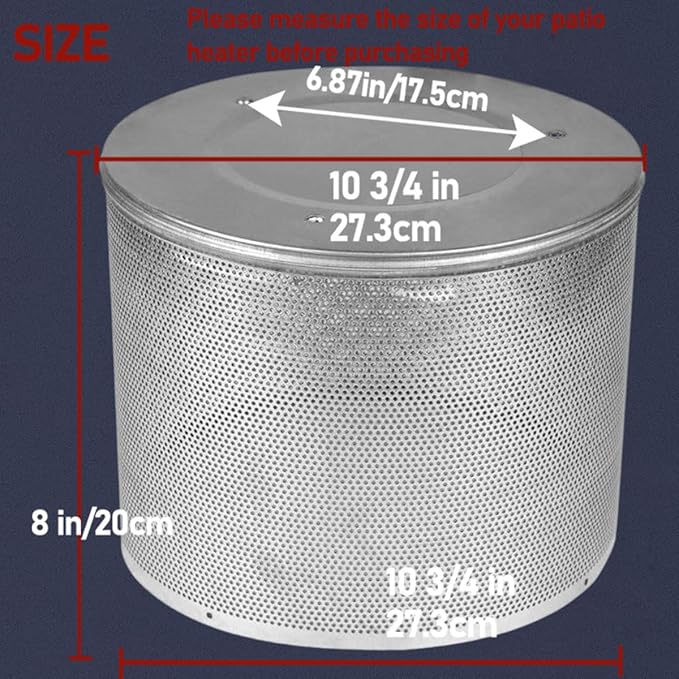 Patio Heater Burner Net Cover Outdoor Heater Replacement Parts Emitter Screen Stainless Steel Safety Heating Net Fittings Applied To Most Gas Patio Heater 10 3/4"Diameter
