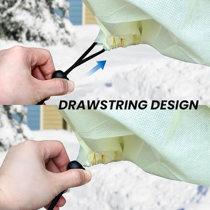 MIXC 2 Packs Plant Covers Freeze Protection, 43.3''x 15.8''x 17.7''Winter Plant Cover Cold Weather Tree Frost Cloth Warm Blankets Shrub Covers for Outdoor Plant