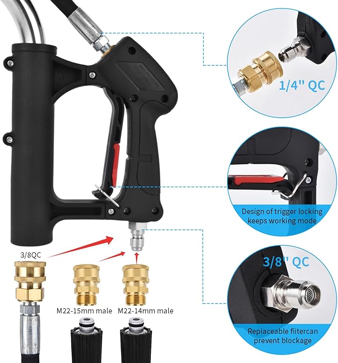 20" Pressure Washer Surface Cleaner Plus with 5 Nozzles Water Broom, Stainless Steel Surface Cleaner for Pressure Washer, Dual Handle Power Washer Surface Cleaner for Concrete Driveway, 4000 PSI