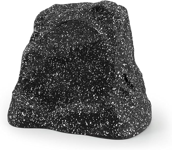 STUDIOFINIX 4" Outdoor Rock Speaker Waterproof Bluetooth Wireless Solar Powered with Rechargeable Battery for Patio, Deck, Pool, Garden(Single, Gray)