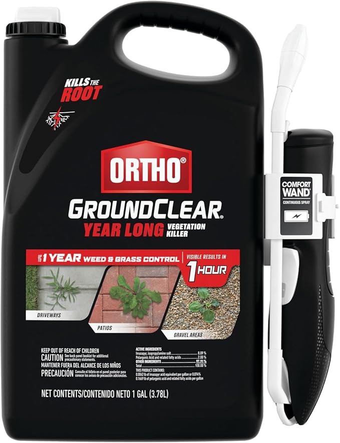 Ortho GroundClear Year Long Vegetation Killer, Kills Weeds and Grasses, Prevents Unwanted Weeds and Grasses for up to 1 Year, 1 gal.